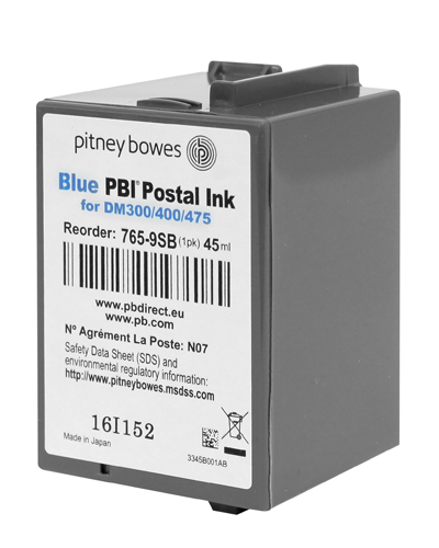 Pitney Bowes Franking Ink Cartridge - Blue - SendPro® C Auto, DM300c, DM400c Series