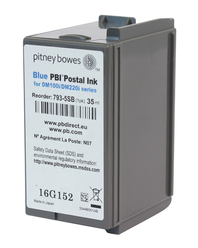 Pitney Bowes Franking Ink Cartridge - Blue - DM100i, DM200i, SendPro C and SendPro+ Series