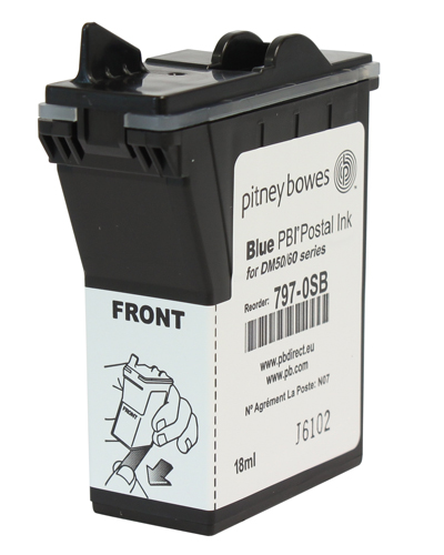 Pitney Bowes Franking Ink Cartridge - Blue - DM50 (K700) Series & DM60 Series