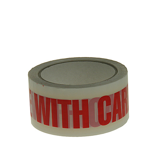 White & Red Handle With Care Packing Tape - 48mmx66m - pk36