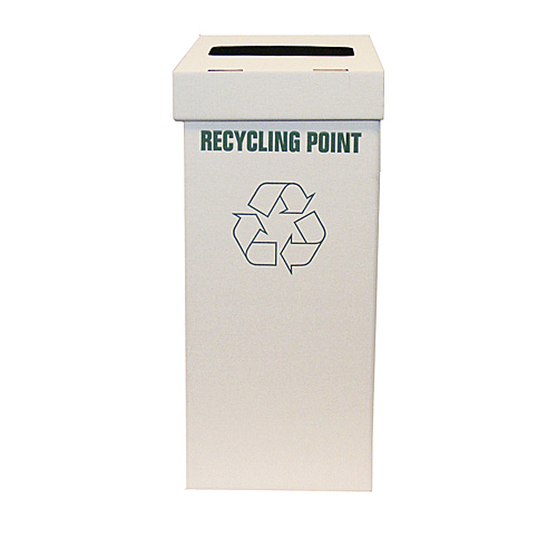 White Office Recycling Bin - 313x303x742mm - pk1