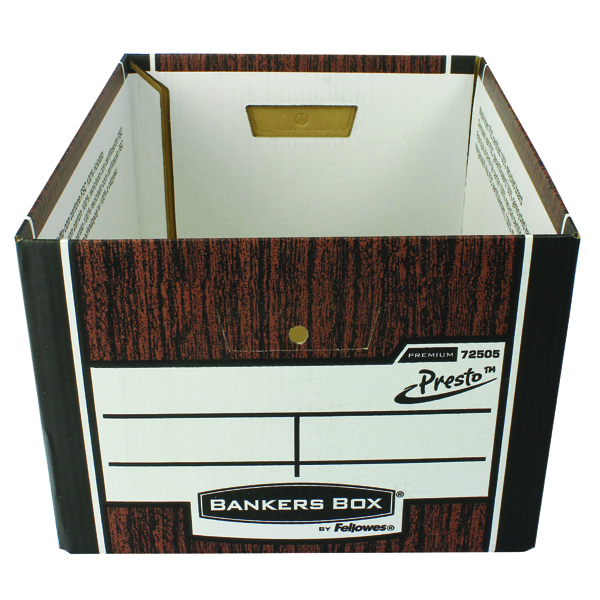 Fellowes Bankers Box Premium Presto Classic Storage Box Woodgrain (Pack of 10+2) 7250501