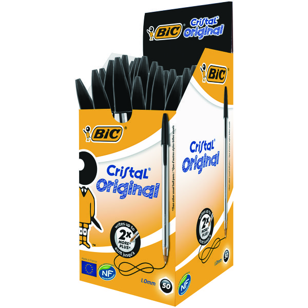 Bic Cristal Ballpoint Pen Medium Black (Pack of 50) 837363