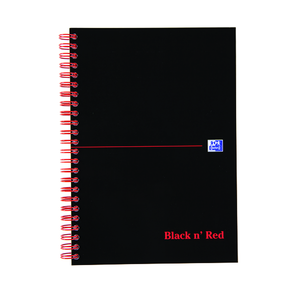 Black n' Red Smart Ruled Wirebound Hardback Notebook 140 Pages A5+ (Pack of 5) 846354904