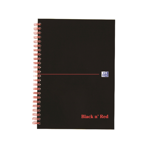 Black n' Red Ruled Perforated Wirebound Hardback Notebook A5 (Pack of 5) 846350112