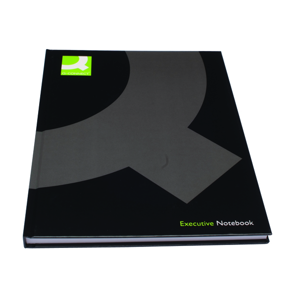 Q-Connect Hardback Casebound Notebook A4 Black (Pack of 3) KF03725