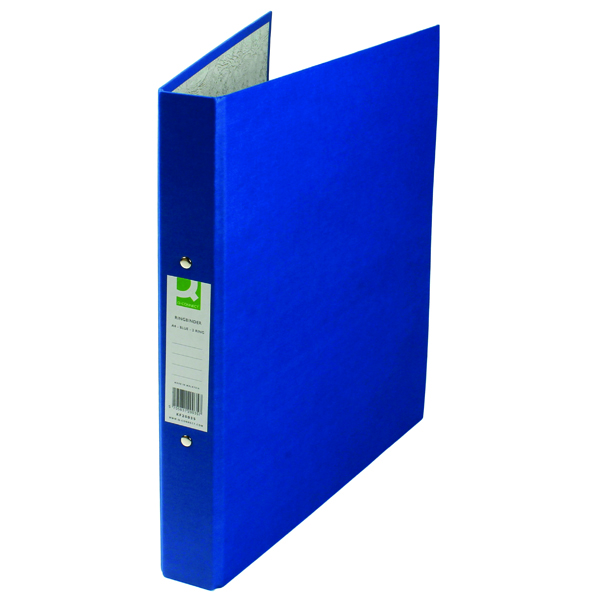 Q-Connect 2 Ring 25mm Paper Over Board Blue A4 Binder (Pack of 10) KF20035