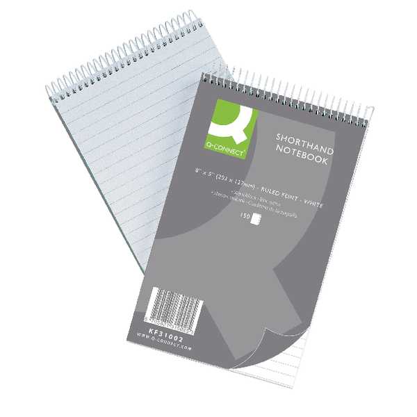 Q-Connect Feint Ruled Shorthand Notebook 300 Pages 203x127mm (Pack of 10) 31002