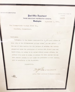 Letter from Postmaster General-September 1920
