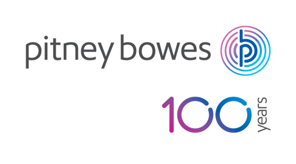 Pitney Bowes 100 year Wordmark Horizontal lockup color