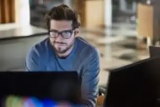 a man using a computer
