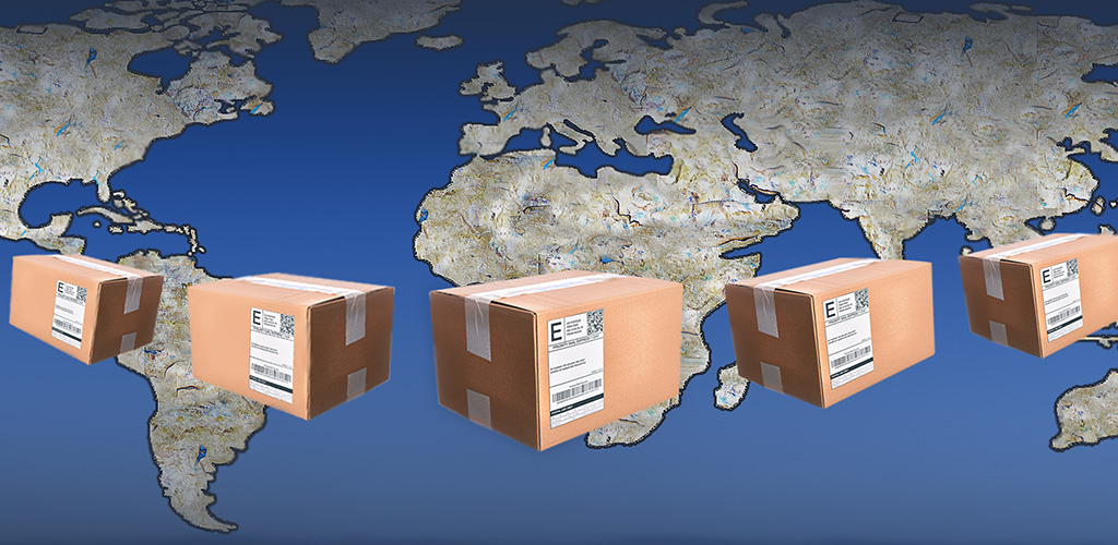 The world map overlayed with boxes
