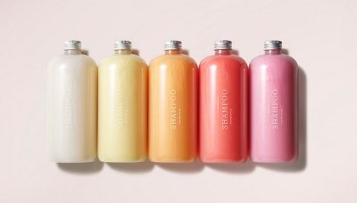 multi-colored shampoo bottles