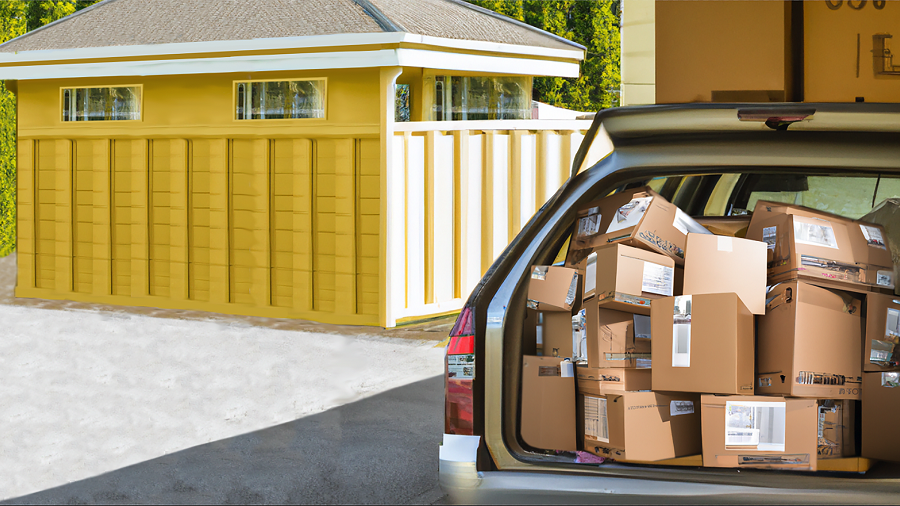 A car trunk full of boxes to return
