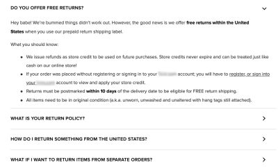 Do you offer free returns?