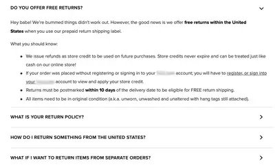 Do you offer free returns?