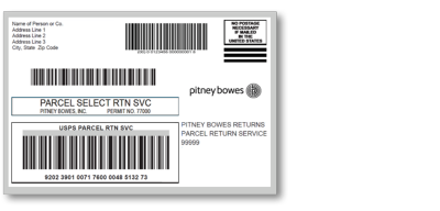 Pitney Bowes return label sample