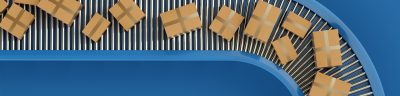 packages on a conveyor belt