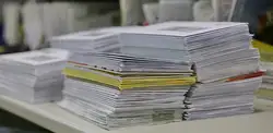 stacks of presorted mail