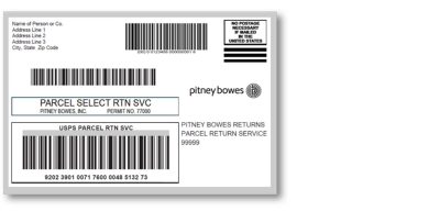 Pitney Bowes parcel return label