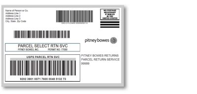 Pitney Bowes return label sample