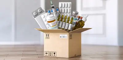 Prescription medicine kept in open shipping box