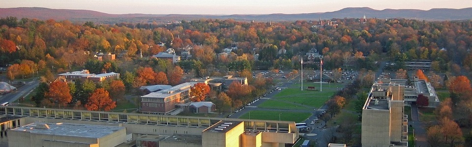 aerial view of college campus