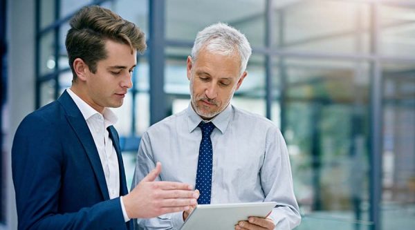 Two business men integration services solutions