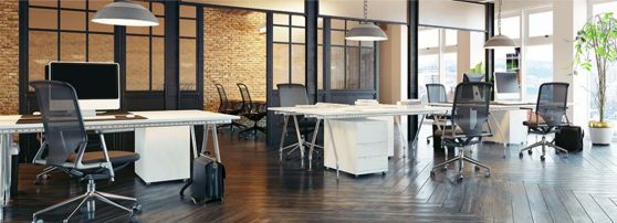 Desks inside office