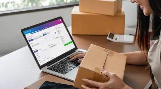 User on PitneyShip to send a package that is in hand