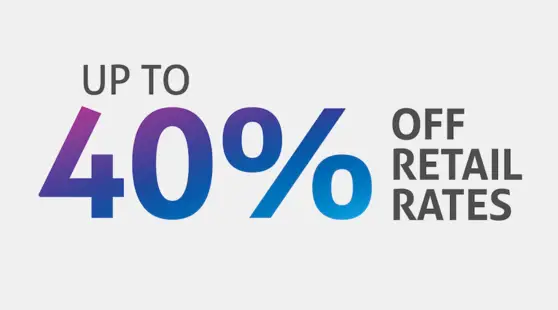 40% off retail rates