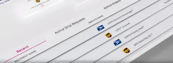 Pitney Bowes shipping software user interface