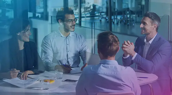 employees in a meeting