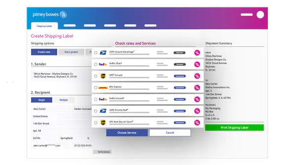 Compare shipping rates across carriers