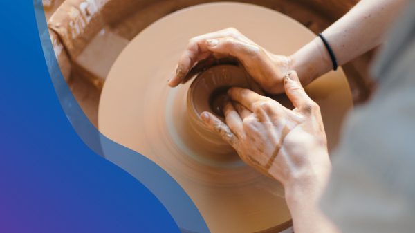 Lady making pottery