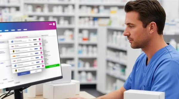 A man working on computer