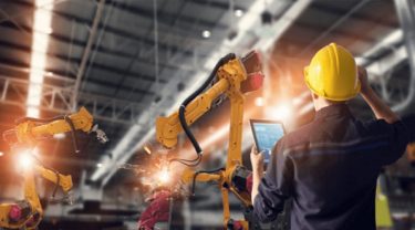 A man working with a machine