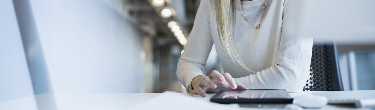 woman using a tablet