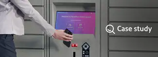 Person scanning their phone to open a locker - case study
