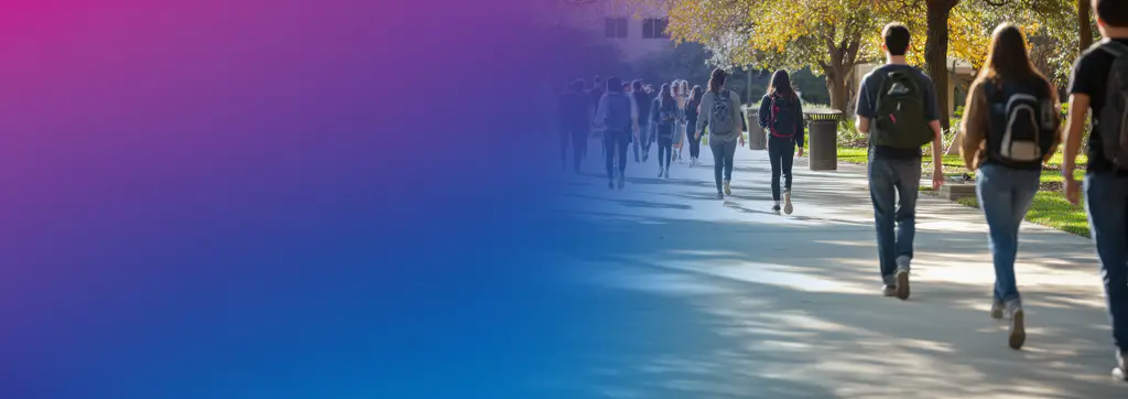 students walking on a school campus
