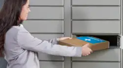 Pharmacy package being put in locker