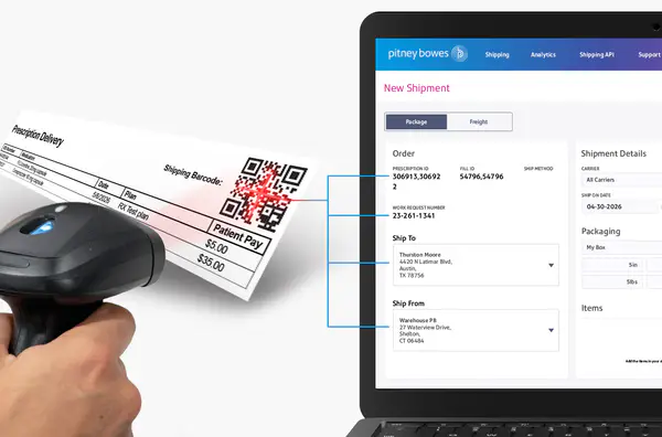 PitneyShip Pharmacy - new shipment dashboard