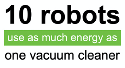 10 robots use as much energy as one vacuum cleaner