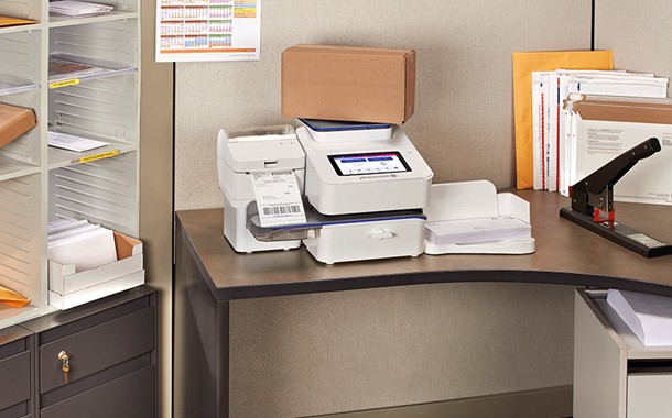 SendPro C-Series with label printer and letter tray