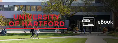 University of Hartford campus with ebook