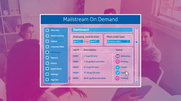 mailstream on demand displayed on laptop screen