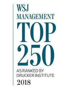 WSJ Management Top 250 as ranked by Drucker Institute 2018