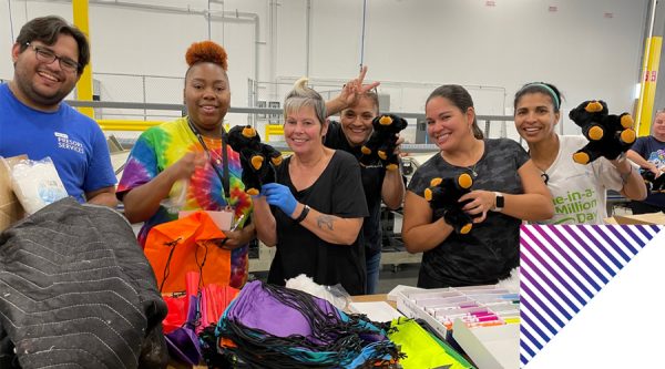 Volunteering with boxes
