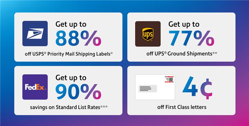 Savings available when using a Pitney Bowes postage meter