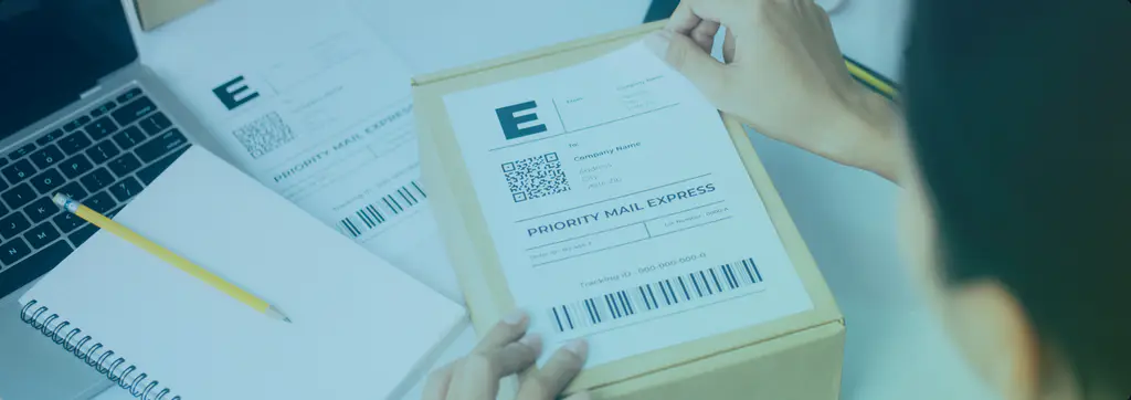 Parcel with barcode